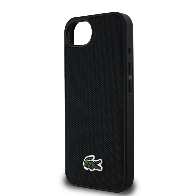 Lacoste Iconic Petit Pique Woven Logo MagSafe Zadný Kryt pre iPhone 16e Black