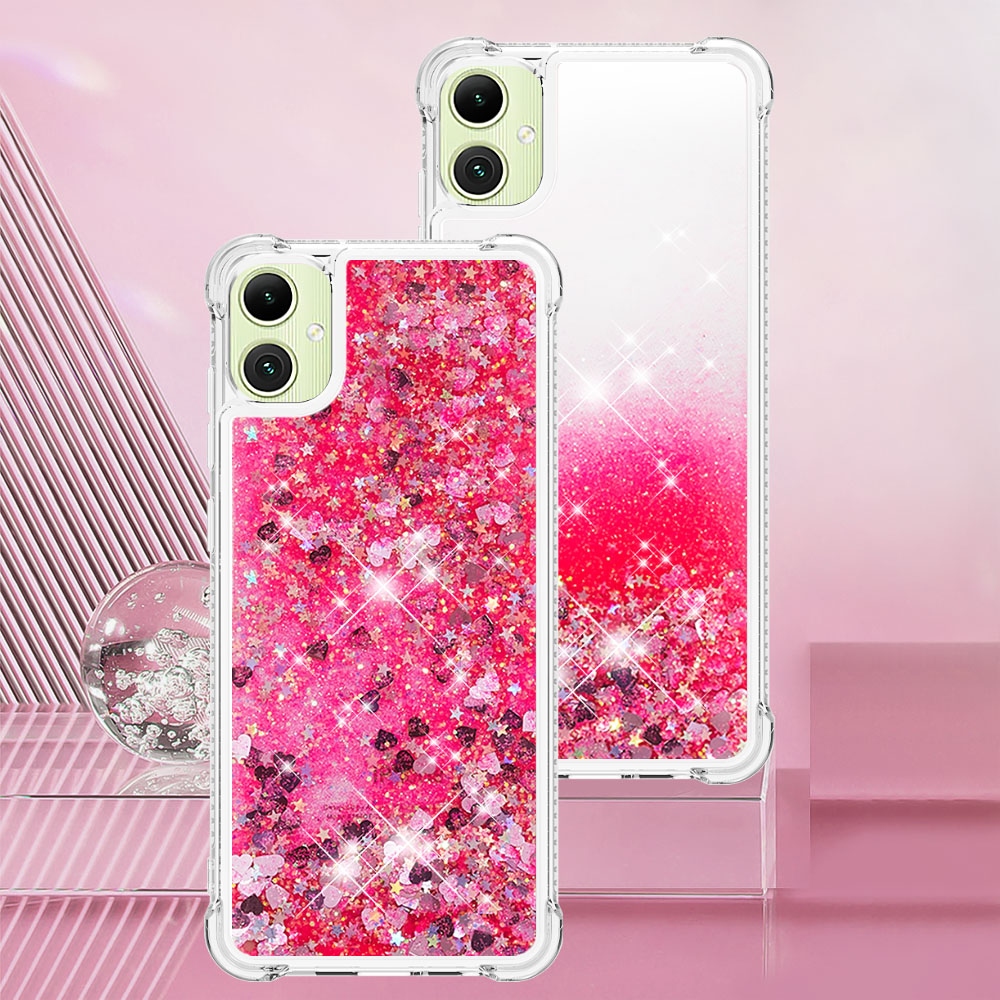Glitter presýpacie gélový obal na Samsung Galaxy A07 4G - ružový/srdiečka