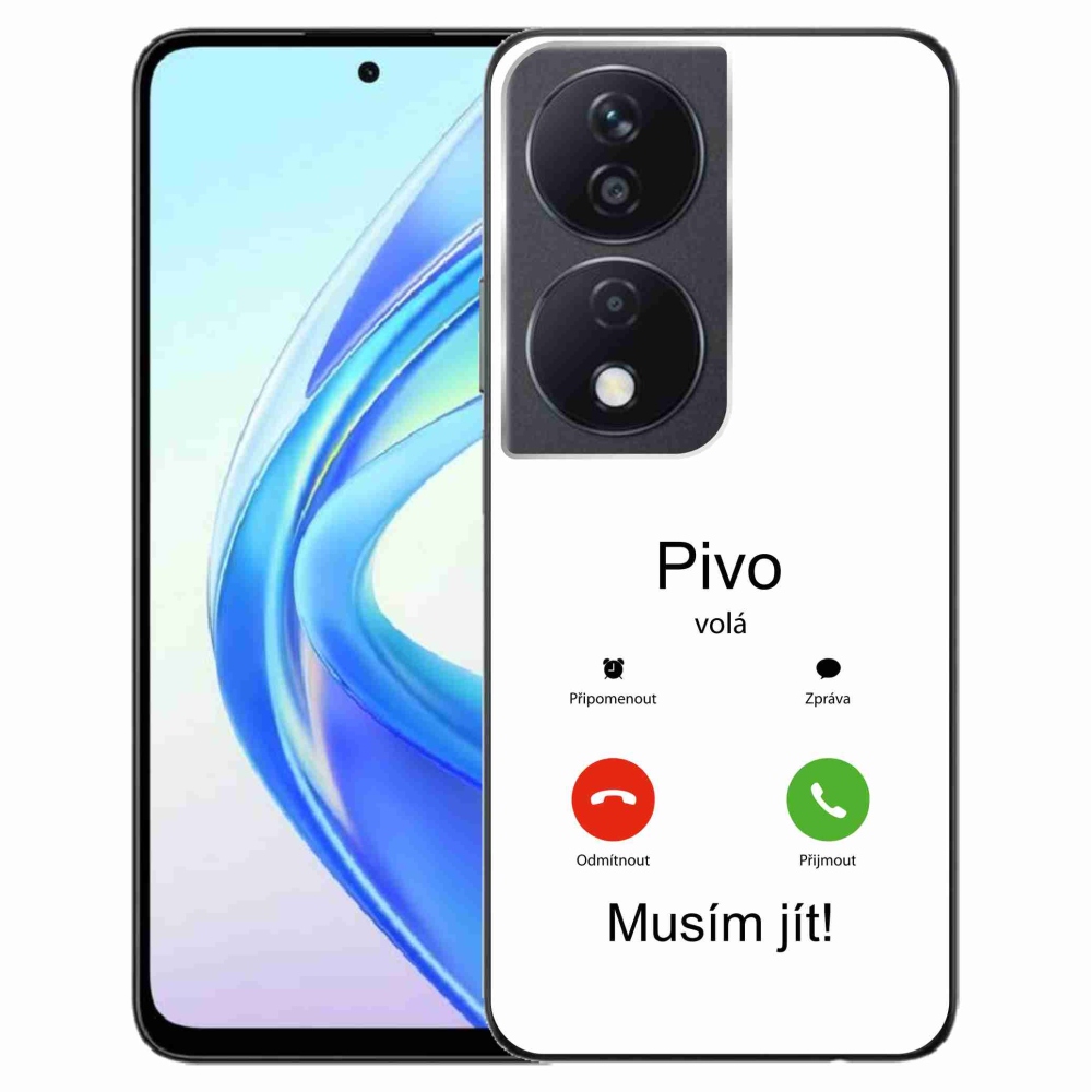 Gélový kryt mmCase na Honor X7b/Honor 90 Smart - pivo volá biele pozadie