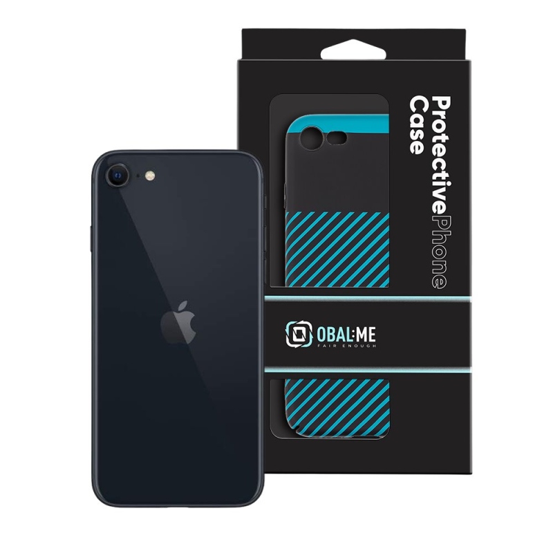 OBAL:ME Flossy Stripes Kryt pre Apple iPhone 7/8/SE2020/SE2022 Black/Teal