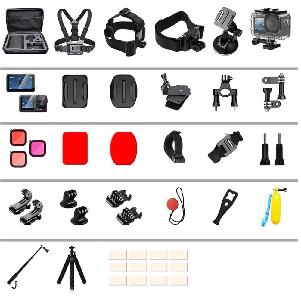 Sada 55v1 príslušenstva s vodotesným puzdrom pre DJI Osmo Action 5 Pro, 4 a 3