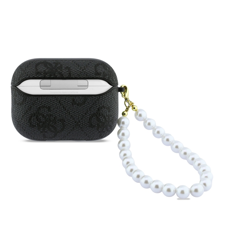 Guess PU 4G Classic Logo Pearl Strap Puzdro pre AirPods Pro 3 Black
