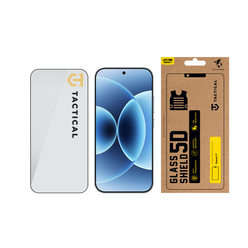 Taktický sklenený štít 5D sklo pre Xiaomi 17 Black