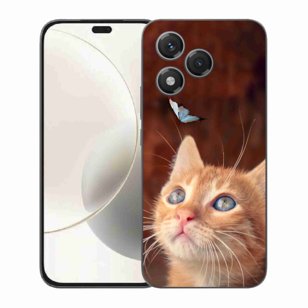 Gélový kryt mmCase na Honor 400 Lite - motýľ a mačiatko
