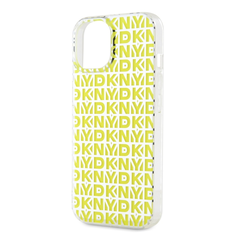 DKNY PC/TPU Repeat Pattern Zadný Kryt pre iPhone 15 Yellow