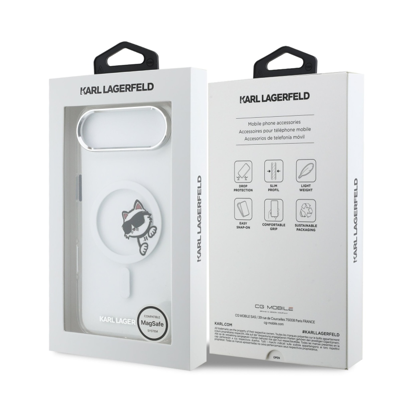 Karl Lagerfeld IML Choupette Peekaboo MagSafe Zadný kryt pre iPhone Air Transparent
