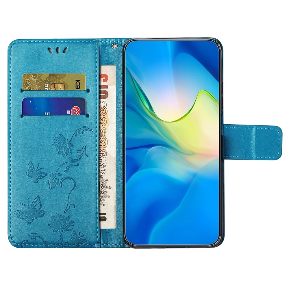 Flower knižkové púzdro na Xiaomi Redmi Note 14 5G - modré