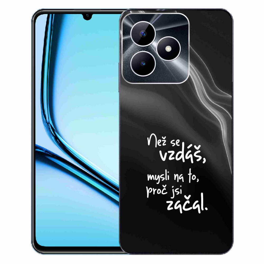 Gélový kryt mmCase na Realme Note 50 - citát 2 čierne pozadie