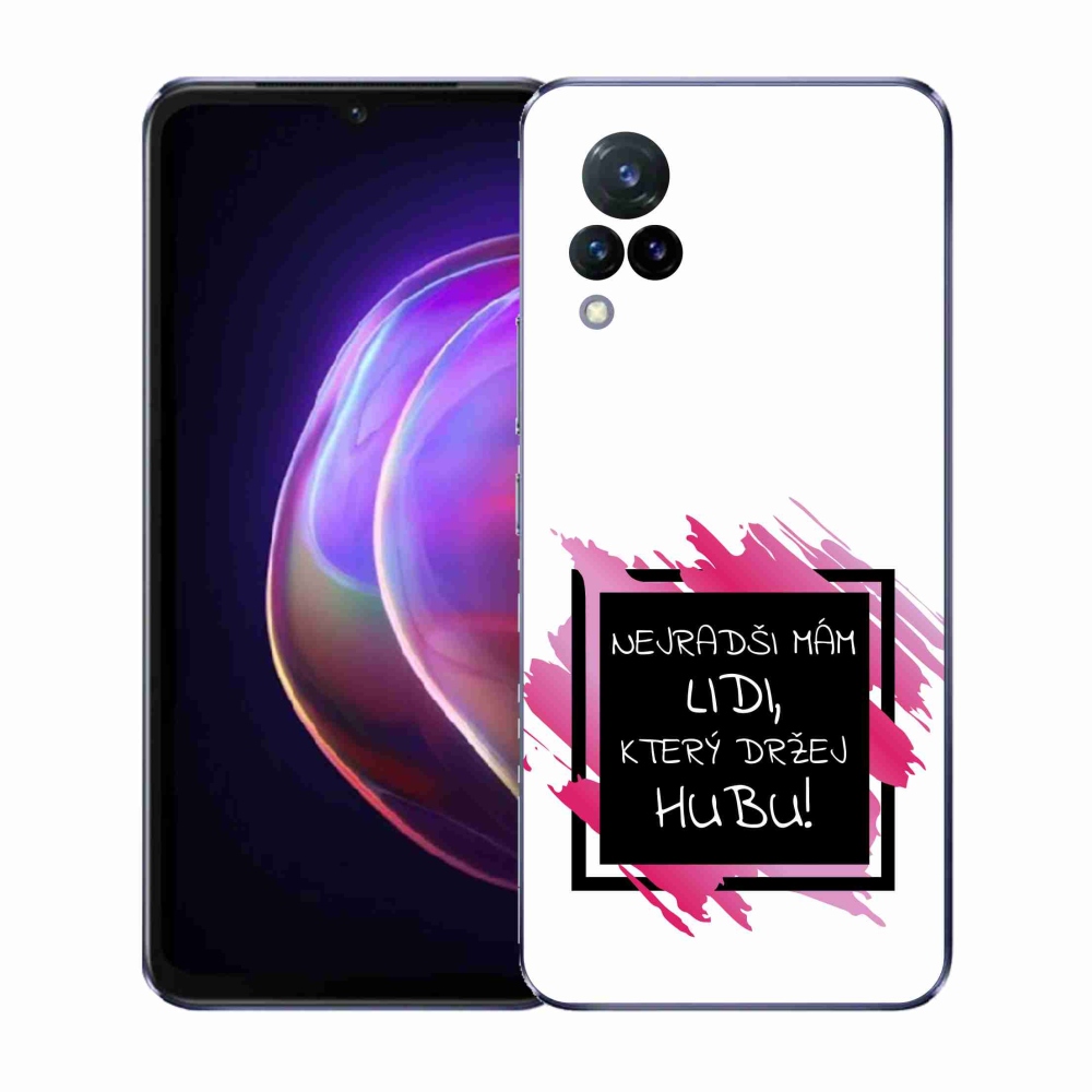 Gélový kryt mmCase na Vivo V21 4G/5G - vtipný text 7 čiernobiele pozadie