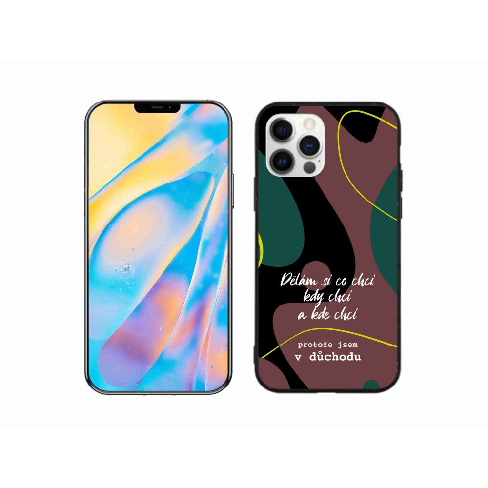 Gélový kryt mmCase na iPhone 12 Pro - vtipný text 10 čierne pozadie