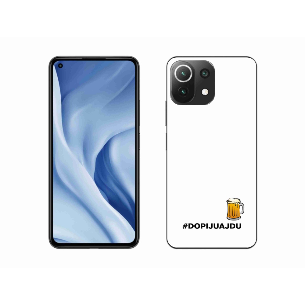 Gélový kryt mmCase na Xiaomi 11 Lite 5G NE - pivný motív 1 biele pozadie