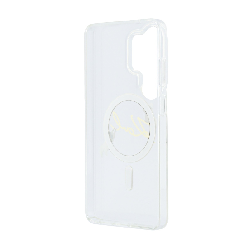 Karl Lagerfeld IML Choupette Karl Script Logo Magnetický zadný kryt pre Samsung Galaxy S26 Ultra Transparent