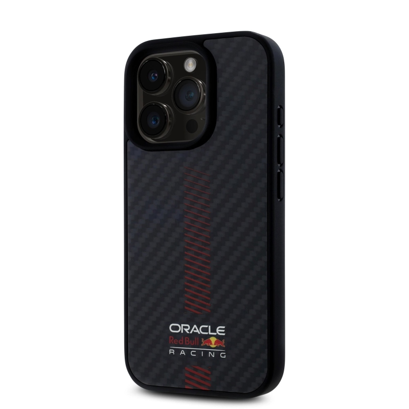 Red Bull Carbon Powerbar MagSafe Zadný Kryt pre iPhone 15 Pro Black