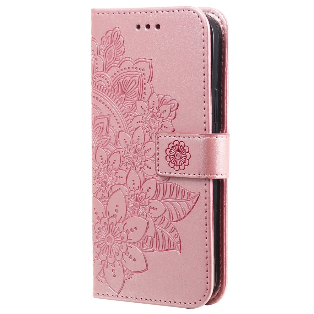 Floral knižkové púzdro na Samsung Galaxy S25+ - ružové