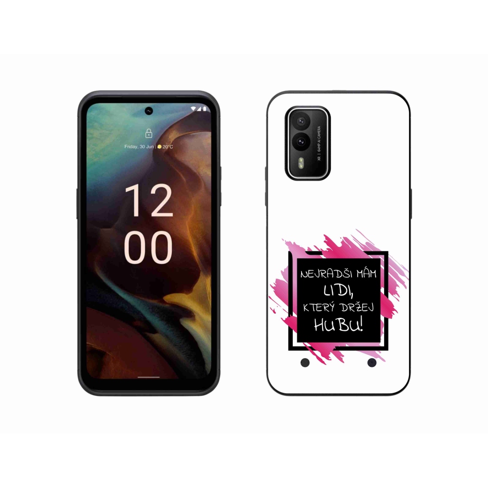 Gélový kryt mmCase na Nokia XR21 - vtipný text 7 čiernobiele pozadie