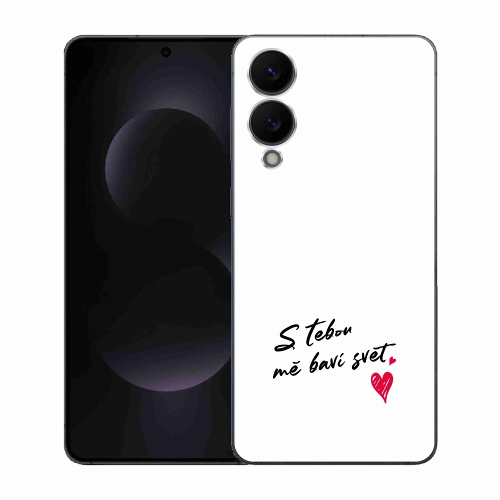 Gélový kryt mmCase na Samsung Galaxy S25 Edge - zamilovaný text 1 biele pozadie