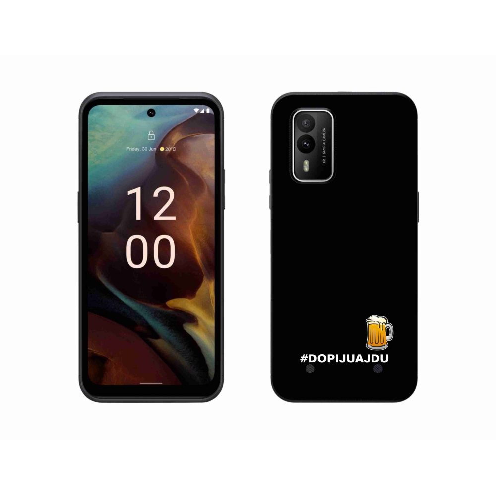 Gélový kryt mmCase na Nokia XR21 - pivný motív 1 čierne pozadie