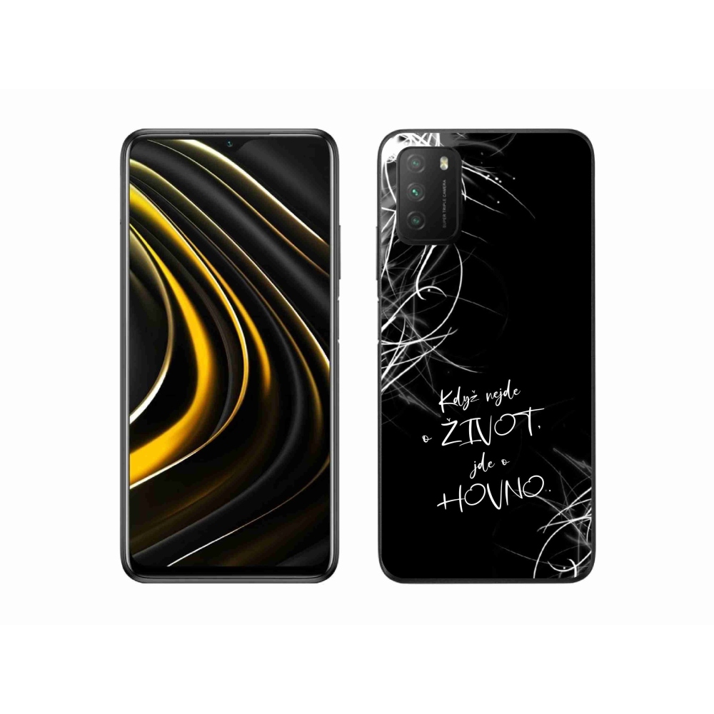 Gélový kryt mmCase na Xiaomi Poco M3 - vtipný text 16 čierne pozadie