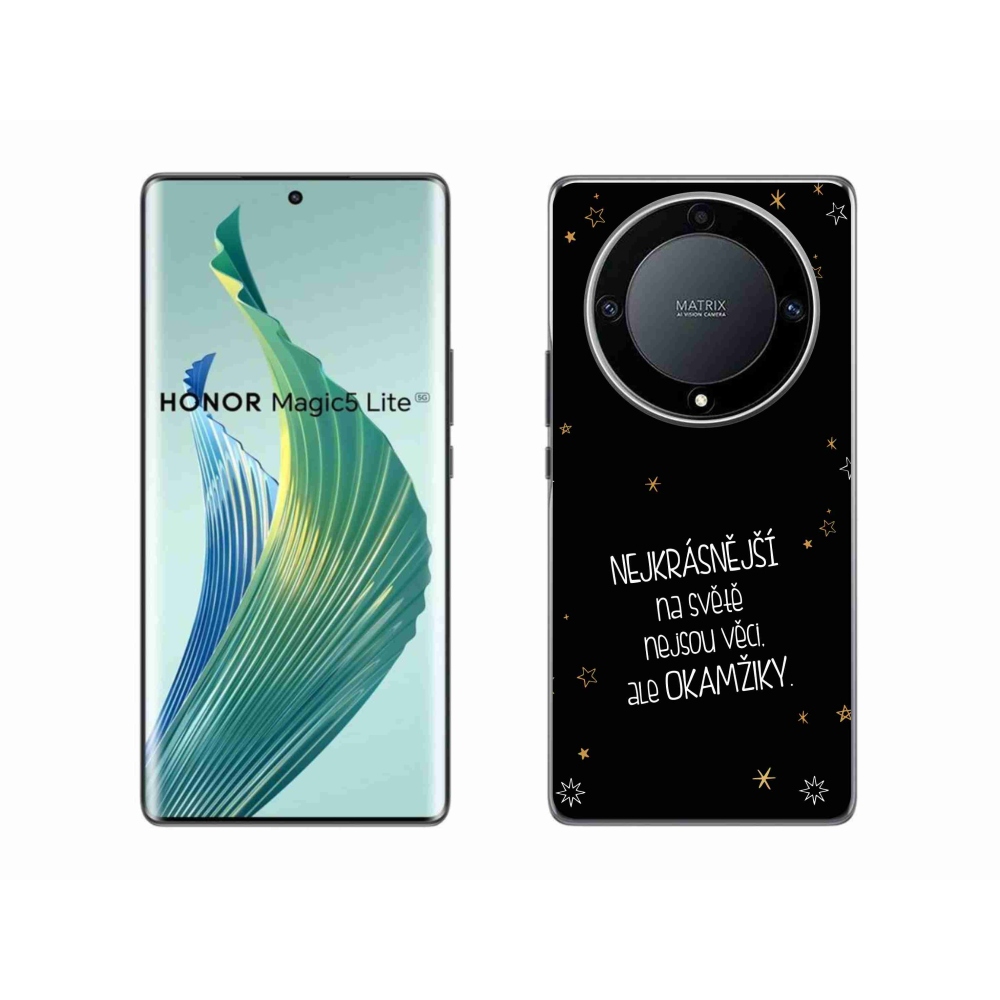 Gélový kryt mmCase na Honor Magic 5 Lite 5G - citát 4 čierne pozadie