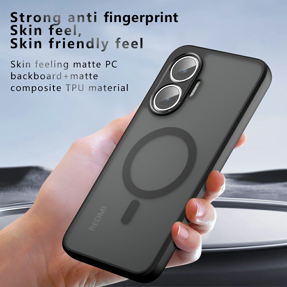 Case matný gélový obal s MagSafe na Xiaomi Poco F7 5G - čierny