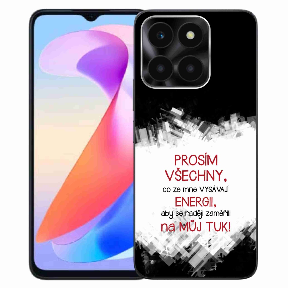 Gélový kryt mmCase na Honor X6a - vtipný text 1 červený