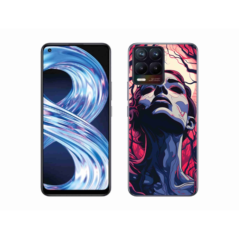 Gélový kryt mmCase na Realme 8 Pro - abstraktná tvár