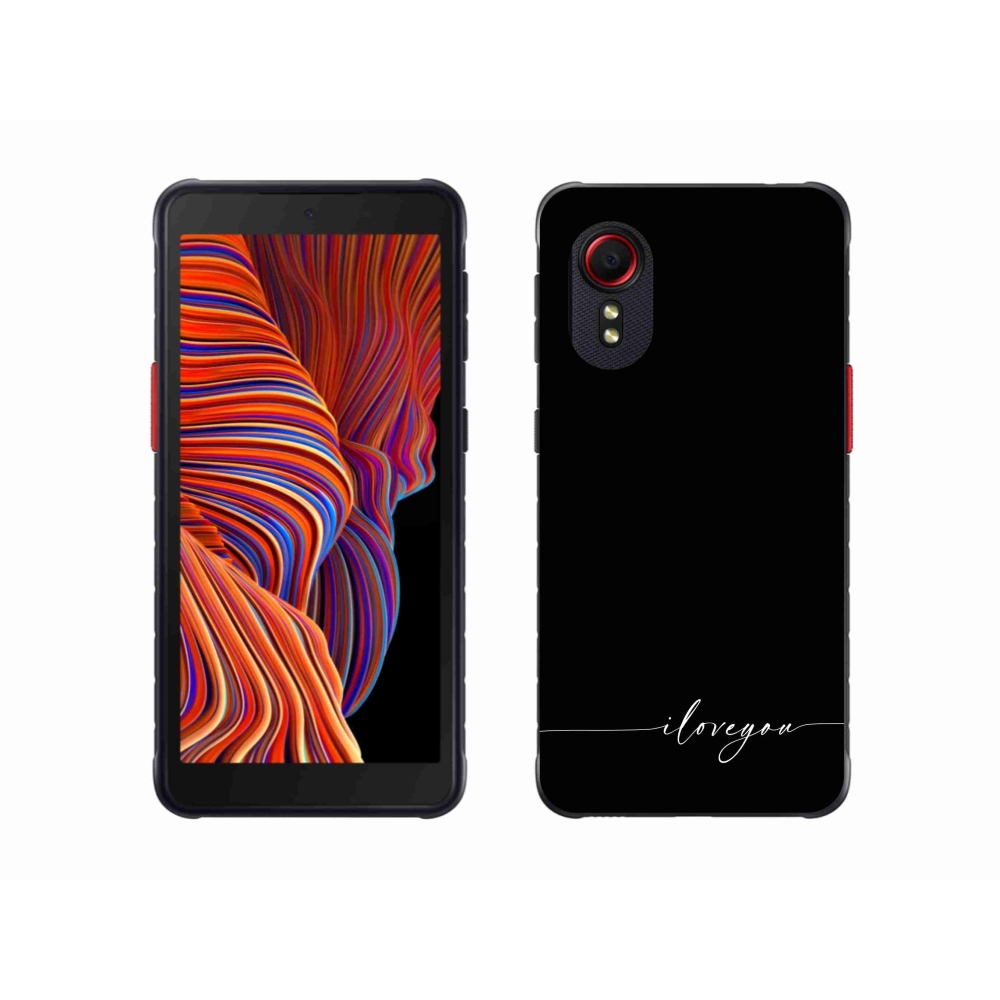 Gélový kryt mmCase na Samsung Galaxy Xcover 5 - I love you čierne pozadie