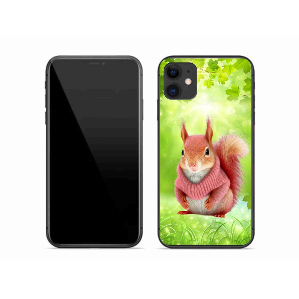 Gélový kryt mmCase na iPhone 11 - veverička vo svetri