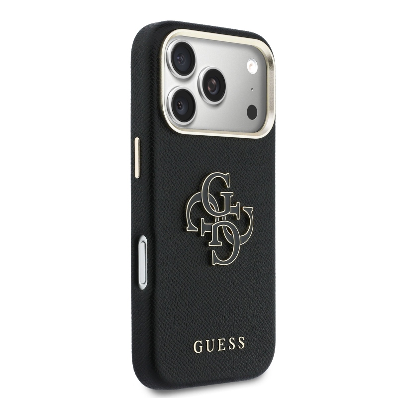Zadný kryt s logom Guess PU Resin pre iPhone 17 Pro Black