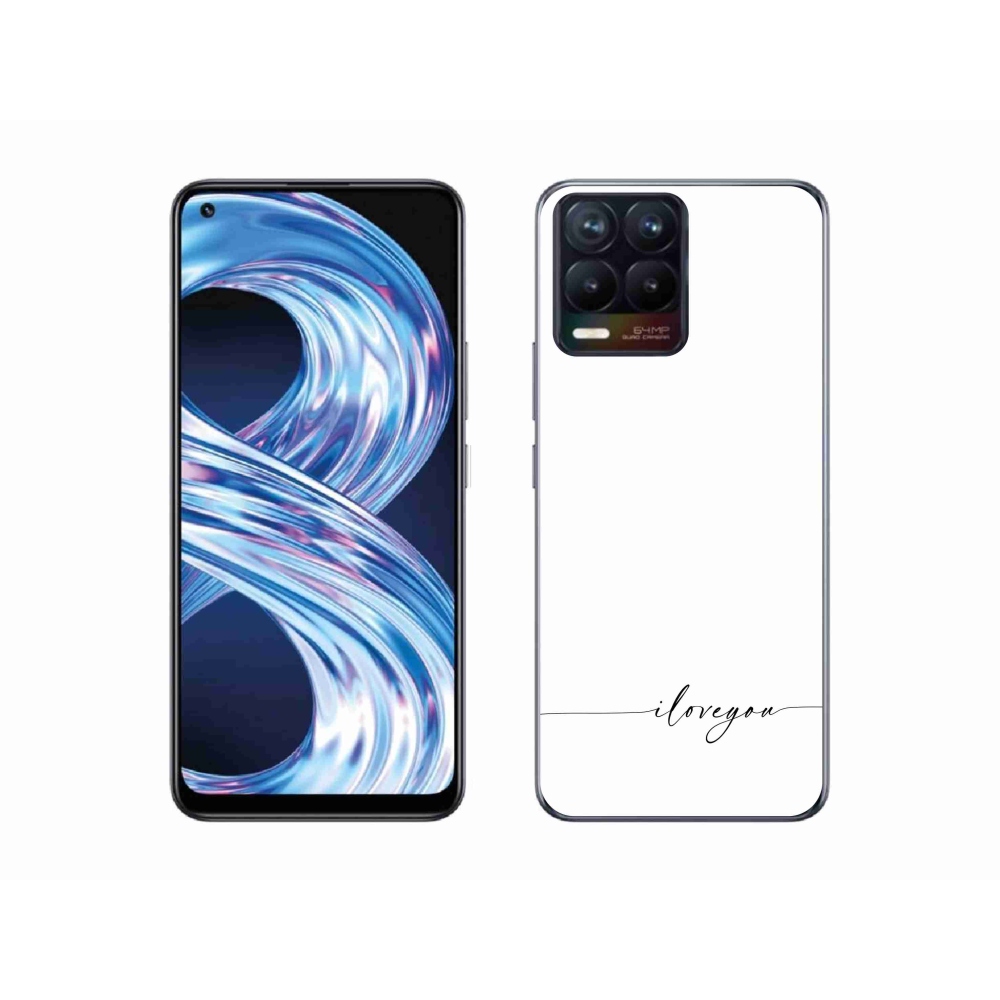 Gélový kryt mmCase na Realme 8 Pro - I love you biele pozadie