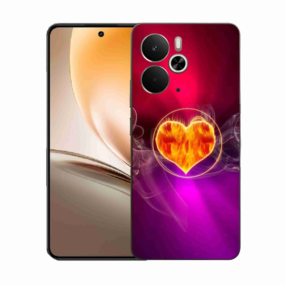 Gélový kryt mmCase na Realme 14 5G - ohnivé srdce