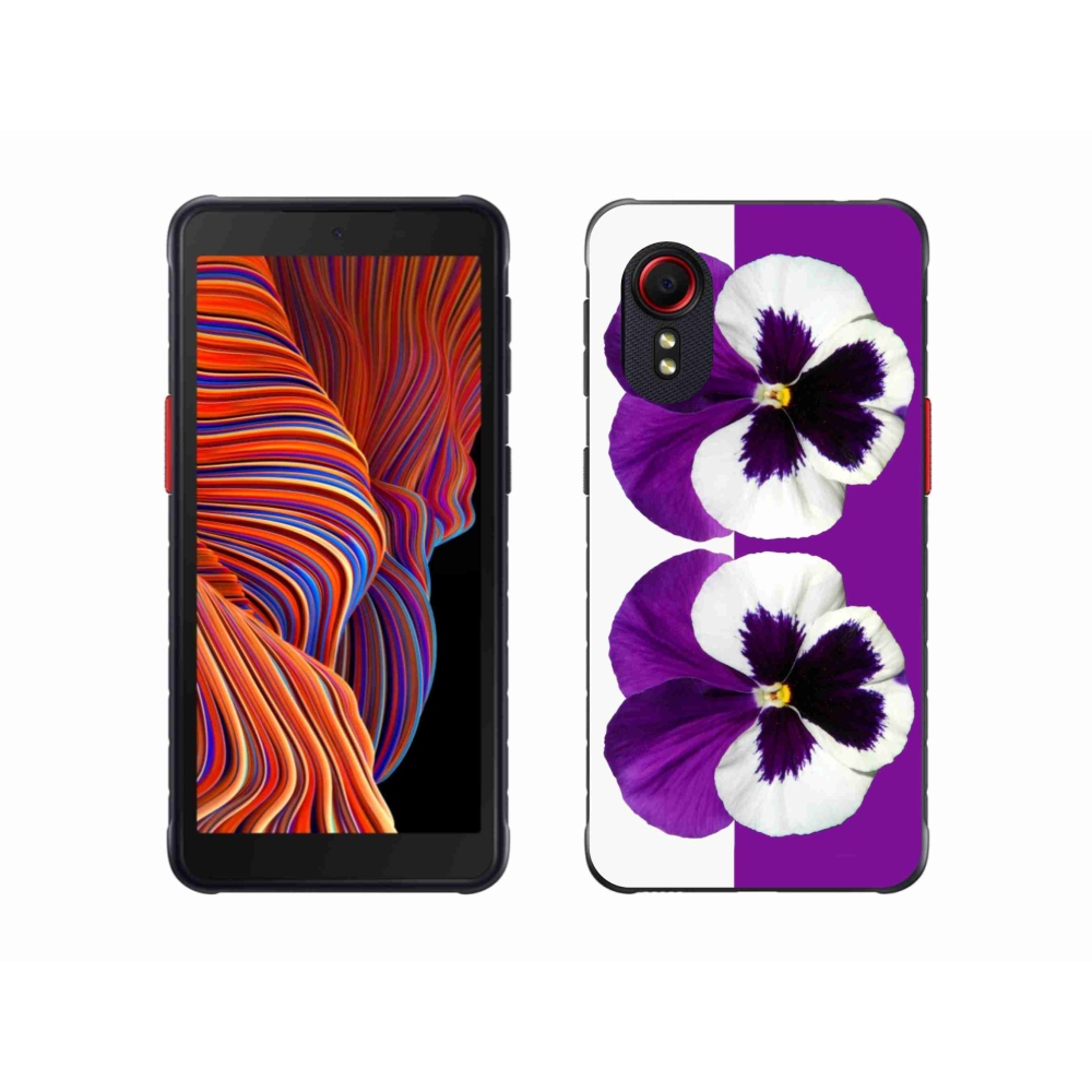 Gélový kryt mmCase na Samsung Galaxy Xcover 5 - fialovobiely kvet
