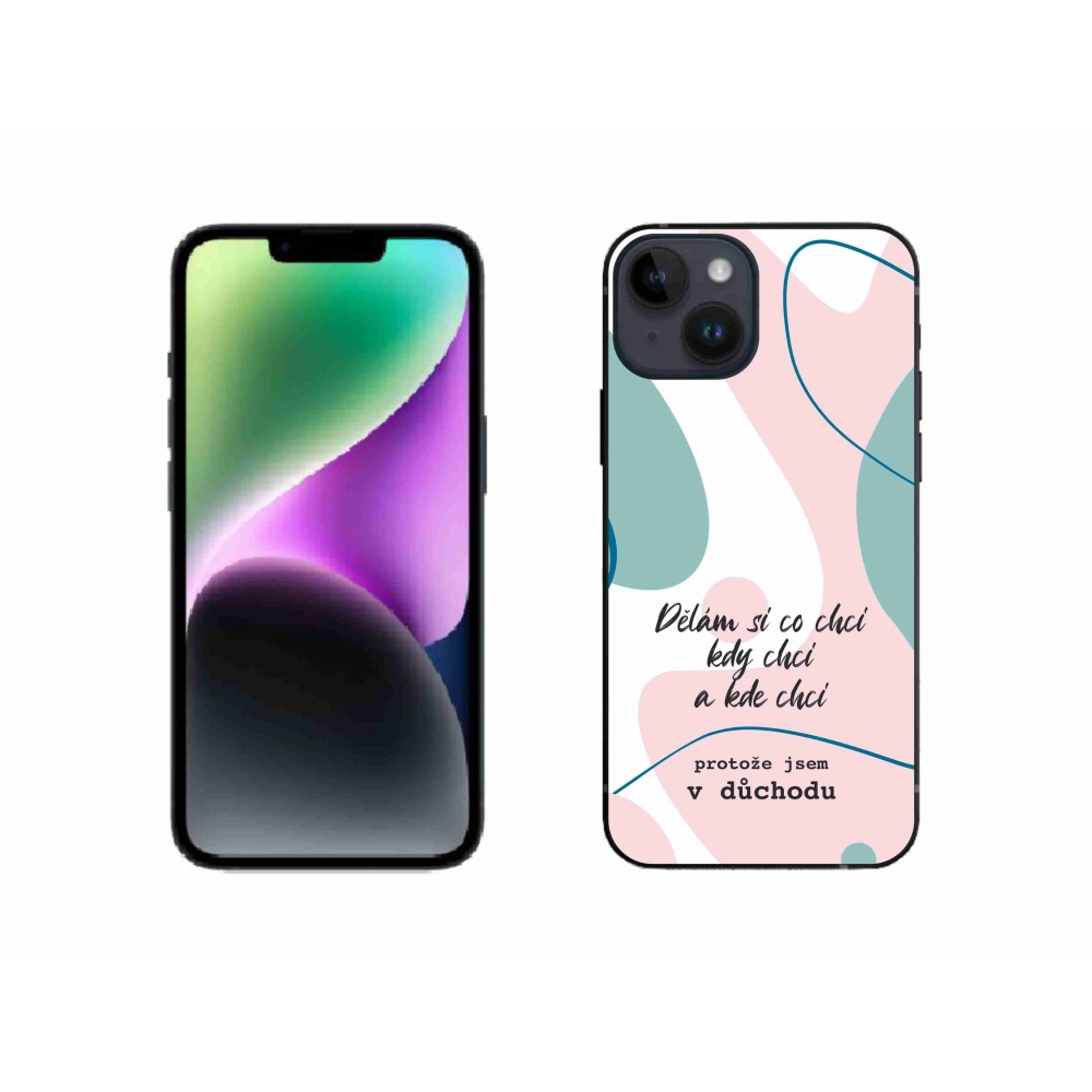 Gélový kryt mmCase na iPhone 14 - vtipný text 10 biele pozadie