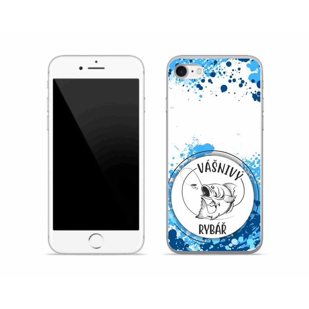Gélový kryt mmCase na iPhone SE (2022) - vášnivý rybár biele pozadie