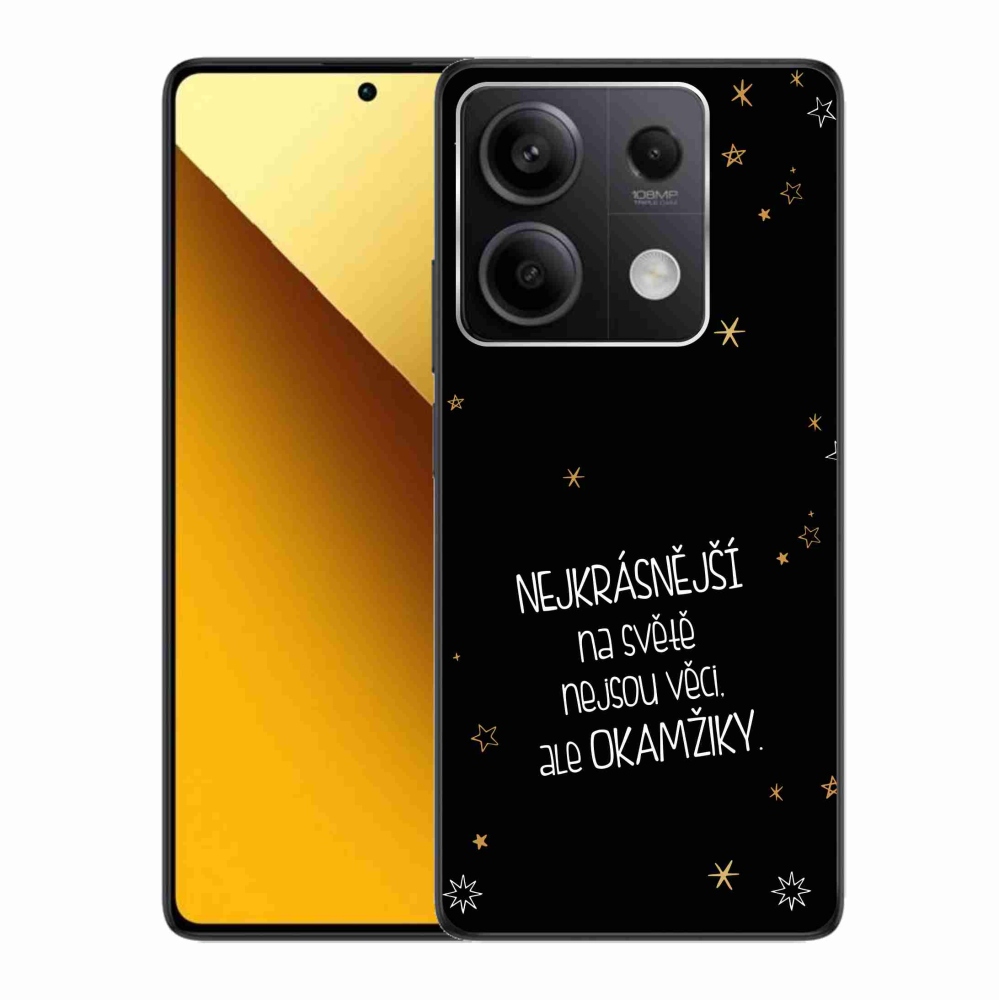 Gélový kryt mmCase na Xiaomi Redmi Note 13 5G - citát 4 čierne pozadie