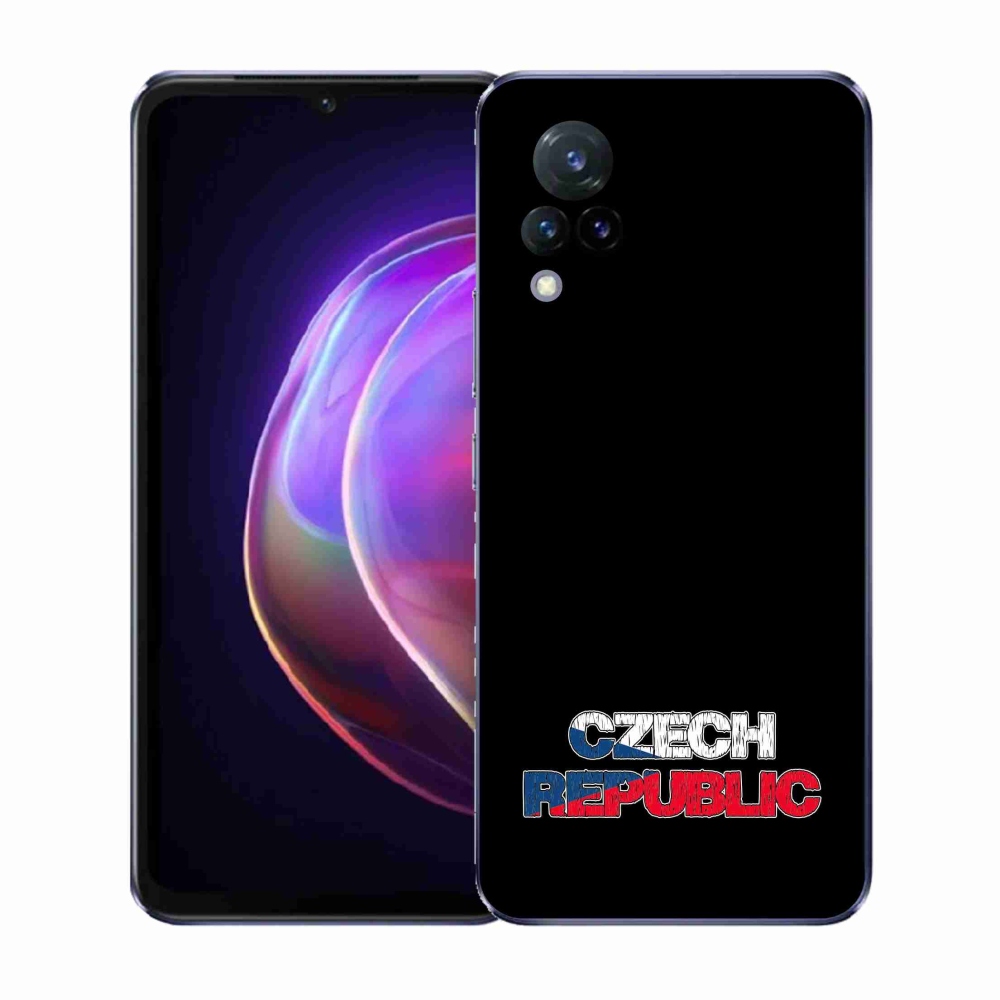 Gélový kryt mmCase na Vivo V21 4G/5G - Czech Republic čierne pozadie