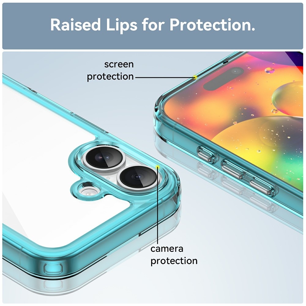 Gélový obal s pevným chrbtom na iPhone 17 - svetlomodrý