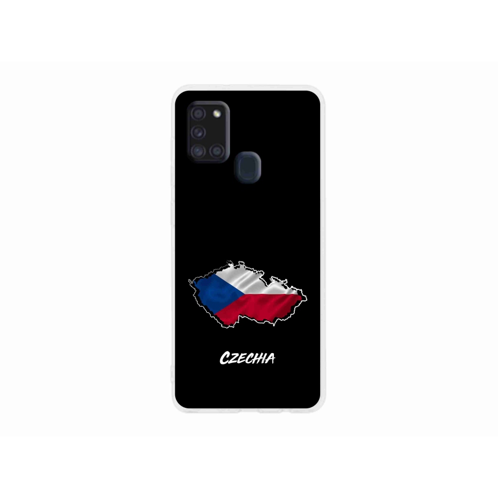 Gélový kryt mmCase na Samsung Galaxy A21s - Czechia čierne pozadie