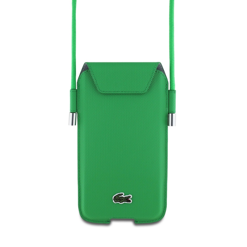 Lacoste PVC Iconic Petit Pique Vrecko na Telefón XL Green