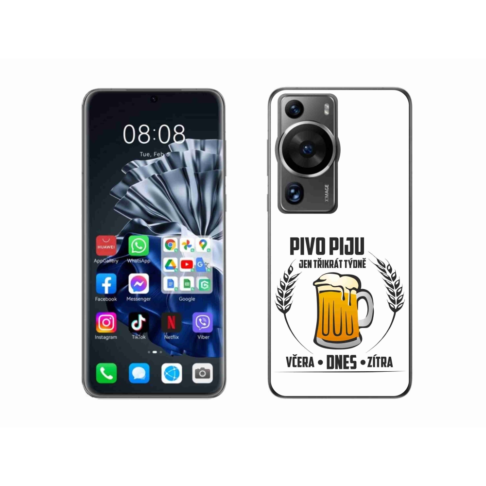 Gélový kryt mmCase na Huawei P60 Pro - pivný motív biele pozadie