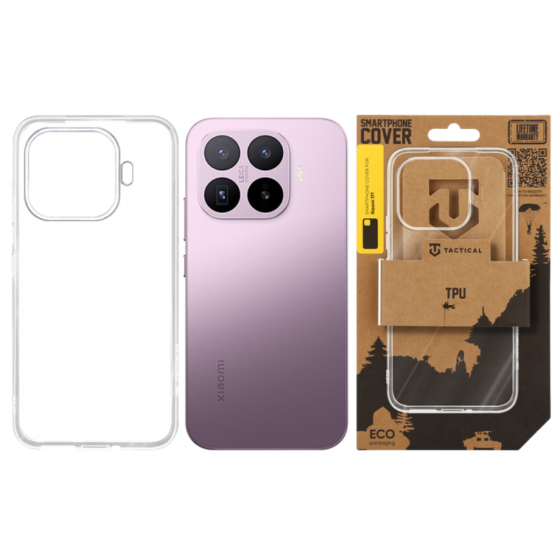 Taktické TPU puzdro pre Xiaomi 17T, priehľadné
