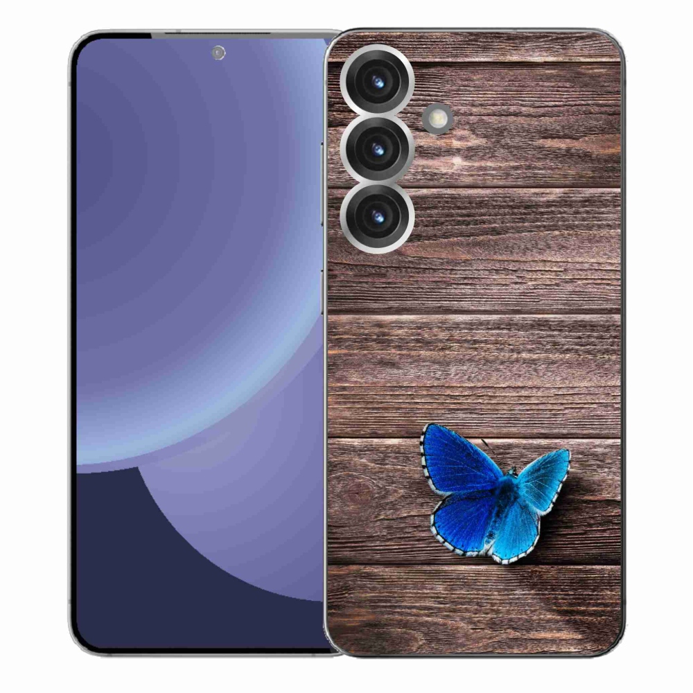 Gélový kryt mmCase na Samsung Galaxy S25+ - modrý motýľ 1