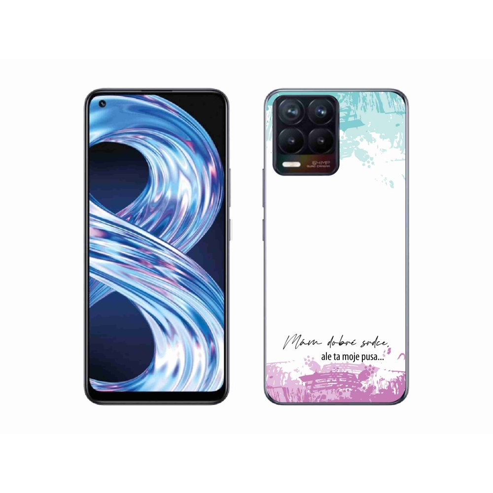 Gélový kryt mmCase na Realme 8 4G - vtipný text 3 biele pozadie