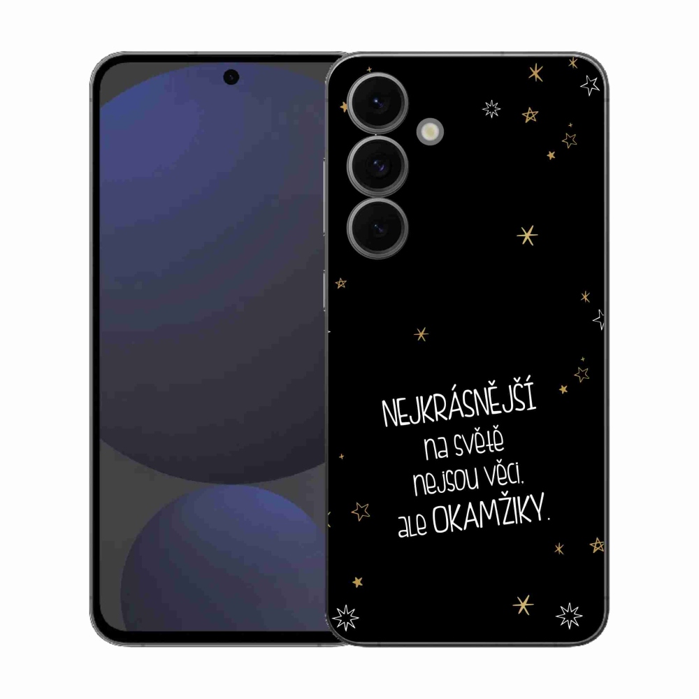 Gélový kryt mmCase na Samsung Galaxy S25 FE - citát 4 čierne pozadie