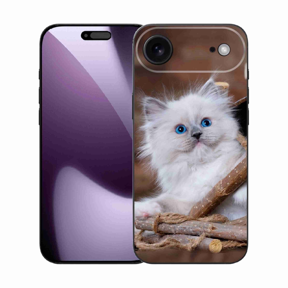 Gélový kryt mmCase na iPhone 17 Air - biele mačiatko
