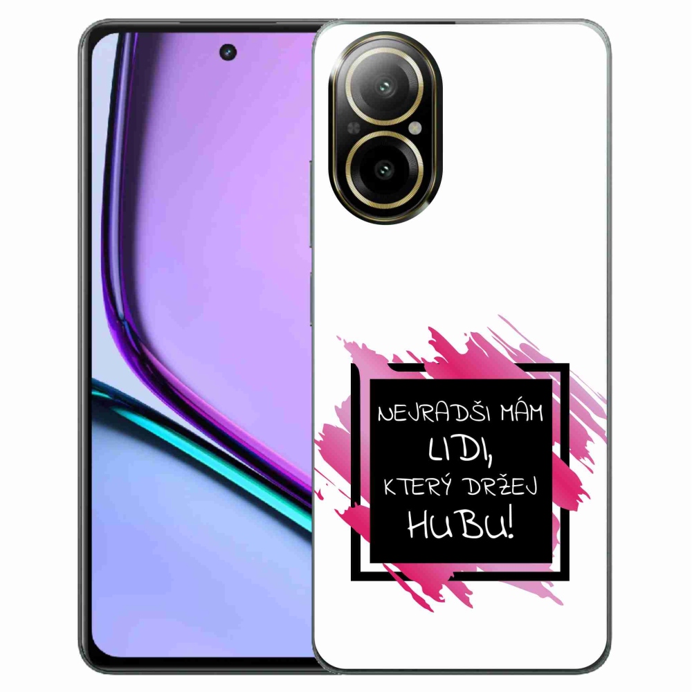 Gélový kryt mmCase na Realme C67 - vtipný text 7 čiernobiele pozadie