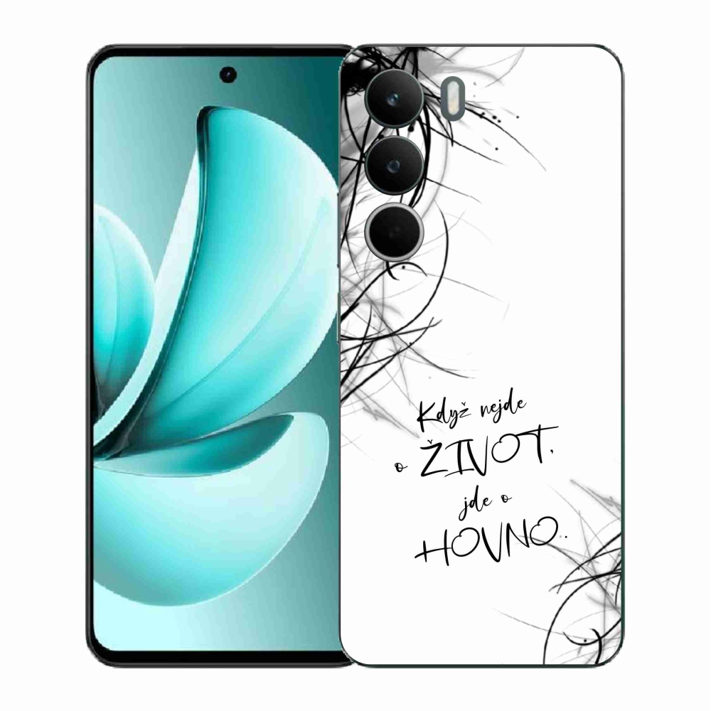 Gélový kryt mmCase na Realme C71 - vtipný text 16 biele pozadie
