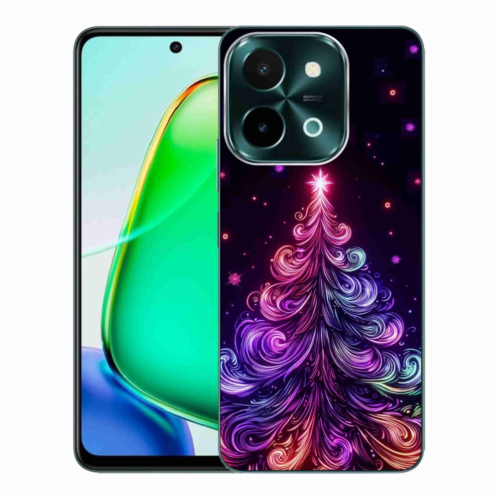 Gélový kryt mmCase na Vivo Y28 - neónový vianočný stromček 1