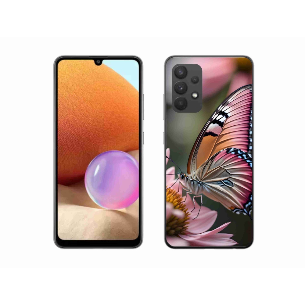 Gélový kryt mmCase na Samsung Galaxy A32 4G - farebný motýľ