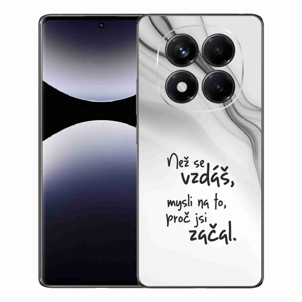 Gélový kryt mmCase na Xiaomi Redmi Note 14 Pro - citát 2 biele pozadie